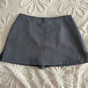 Gray Pinstripe Mini Skirt